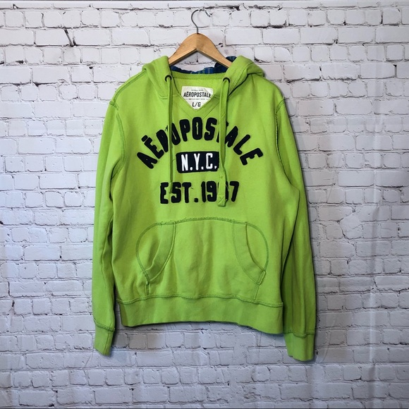 Aeropostale Lime Green Hoodie Sweatshirt Jacket